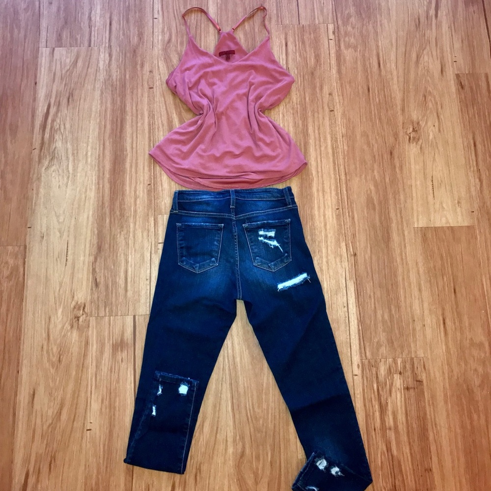 Bridge by gly destructed Denim with bum rip